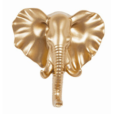 Imagem de GANCHO DE PAREDE EM RESINA ELEFANTE DOURADO 10X10 CM - MART - Moas Industria E Comercio Importacao E Exportacao Ltda