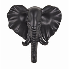 Imagem de GANCHO DE PAREDE EM RESINA ELEFANTE PRETO 10X10 CM - MART - Moas Industria E Comercio Importacao E Exportacao Ltda