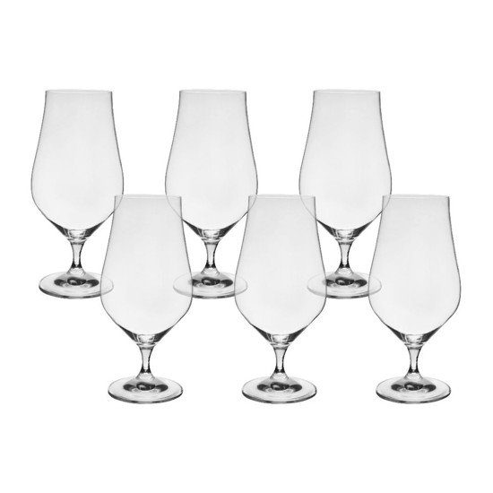 Imagem JOGO COM 6 TAÇAS DE CRISTAL PARA CERVEJA COM 540 ML DA LINHA TULIPA BOHEMIA CRISTAL