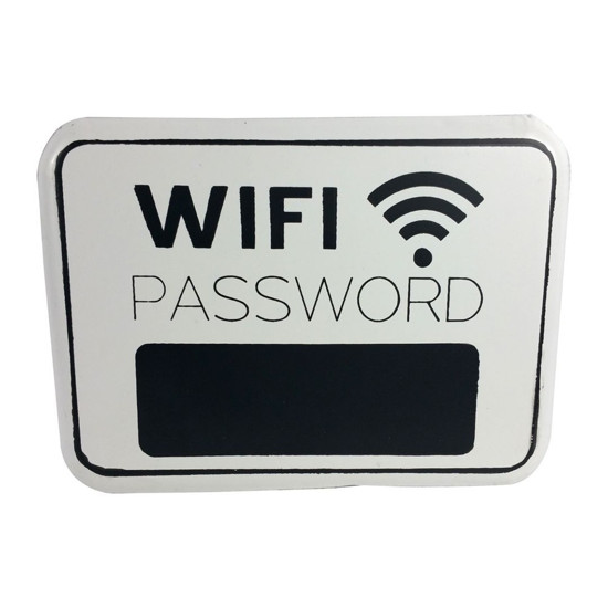 Imagem PLACA DECORATIVA EM METAL WIFI PASSWORD 34,5CM X 1,2CM X 25,5 CM CRAW 