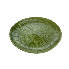 Imagem de PRATO DECORATIVA DE CERÂMICA BANANA LEAF VERDE 24,5X3CM LYOR  - Coliseu Presentes Ltda