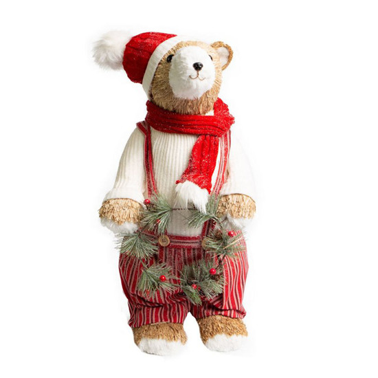 Imagem URSO GUIRLANDA LUCKY VERMELHO/BRANCO 26CM TOK DA CASA