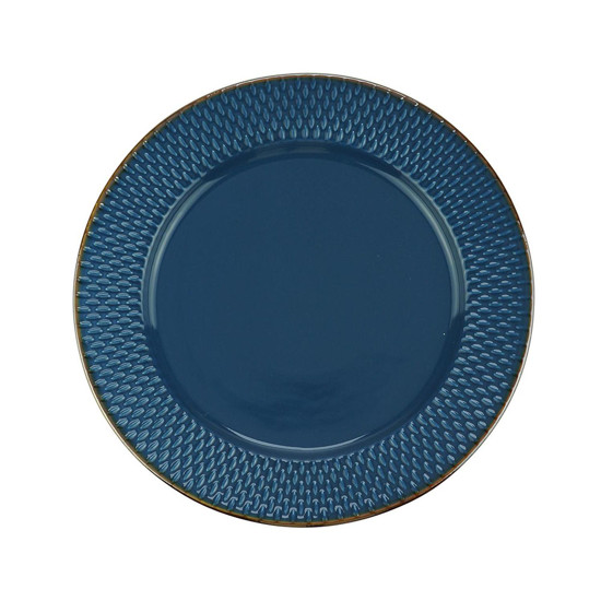 Imagem PRATO SOBREMESA PORCELANA DROPS AZUL 20CM WOLFF