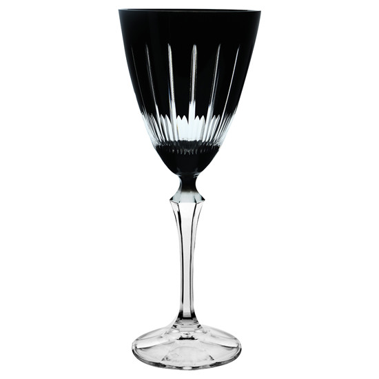 Imagem TAÇA PARA VINHO TINTO LAPIDADA EM CRISTAL ECOLÓGICO 250ML COR PRETA BHORMIA CRISTAL 