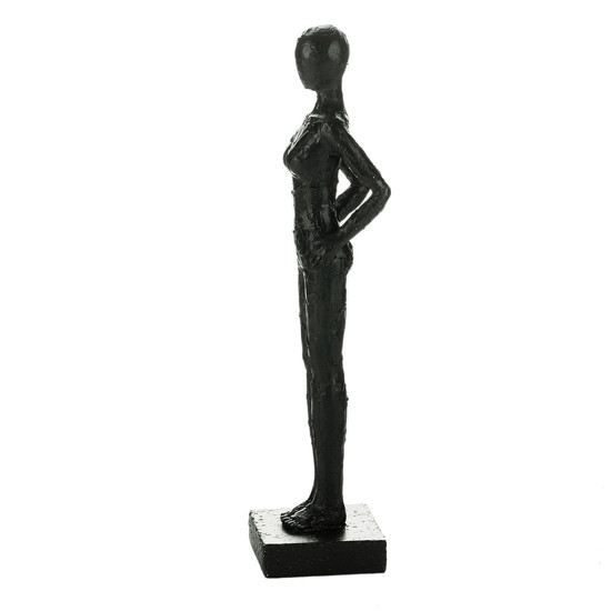 Imagem ESCULTURA DECORATIVA RESINA SILHUETA PRETA 6X25CM