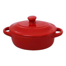 Imagem de MINI COCOTTE OVAL POR 200ML VERMELHO - Etilux Industria E Comercio Ltda