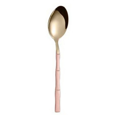 Imagem de COLHER PARA SOBREMESA DE AÇO INOX BAMBU ELEGANT CHAMPANHE/ROSE 15,2CM 1 UNIDADE  - LYOR  - Coliseu Presentes Ltda