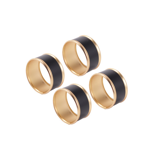 Imagem JOGO COM 4 PORTA GUARDANAPOS METAL DOURADO RAFIMEX