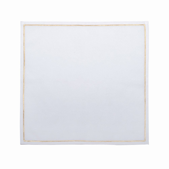 Imagem GUARDANAPO BORDADO BRANCO E DOURADO 45X45CM CROMUS 