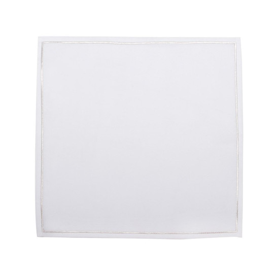 Imagem GUARDANAPO BORDADO BRANCO COM PRATEADO 45X45CM CROMUS 