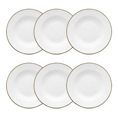 Imagem de CONJUNTO COM 06 PRATOS FUNDOS 24,5CM  MAIL ORDER  GOLD - STRAUSS - Oxford Porcelanas S/A