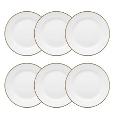 Imagem de CONJUNTO COM 06 PRATOS SOBREMESA 23CM - MAIL ORDER - GOLD STRAUSS  - Oxford Porcelanas S/A