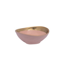 Imagem de BOWL EM CERÂMICA NUDE COM BORDA DOURADA 16,5CM - HOME DESIGN  - Home Design Comercio, Importacao E Exportacao - Eireli