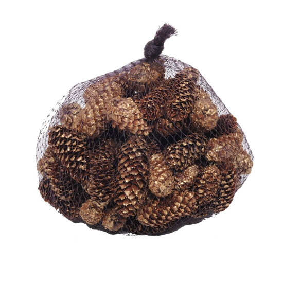 Imagem SAQUINHO COM PINHAS COR MARROM E DOURADO 200G - CROMUS 