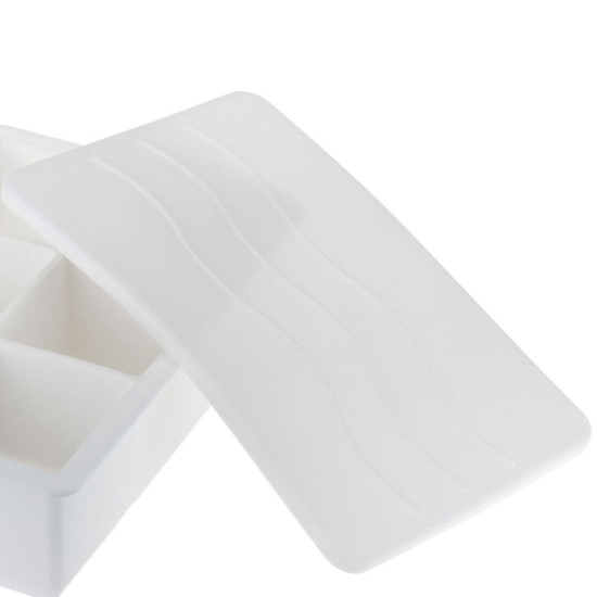 Imagem FORMA DE GELO 06 CUBOS 54MM EM SILICONE COM TAMPA BRANCO