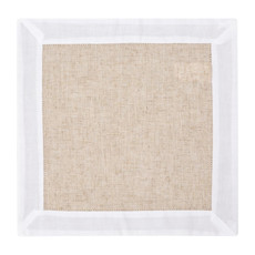 Imagem de GUARDANAPO 45 X 45 CM COR BRANCO COM BEGE - RAFIMEX  - Rafimex Comercial Imp E Exp Ltda