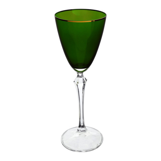 Imagem JOGO DE 6 TAÇAS PARA VINHO TINTO EM CRISTAL ECOLÓGICO 250ML COR VERDE BOHEMIA CRISTAL 