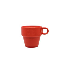 Imagem de XÍCARA PARA CAFÉ EM CERÂMICA EMPILHAVEL VERMELHO 90ML - LYOR  - Coliseu Presentes Ltda