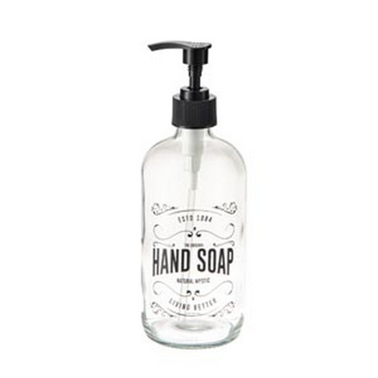 Imagem PORTA SABONETE LÍQUIDO DE VIDRO HAND SOAP 490 ML - LYOR 