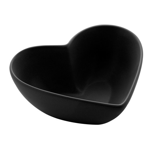 Imagem BOWL CORAÇÃO DE CERÂMICA HEART PRETO 14X13X5CM - LYOR 