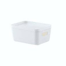 Imagem de CESTO ORGANIZADOR COM TAMPA IDEALLE 13 X 9 X 6CM BRANCO - PARAMOUNT  - Paramount Ind E Com De Plast Ltda