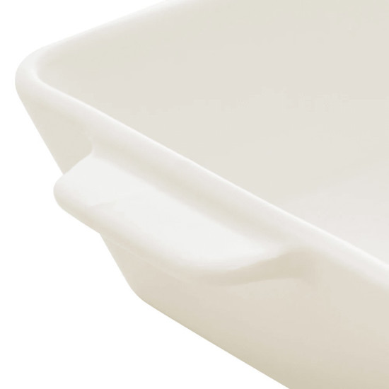 Imagem TRAVESSA REFRATÁRIA PORCELANA COM ALÇA BASIC BRANCO 33,5X20,5X5,5CM - LYOR 