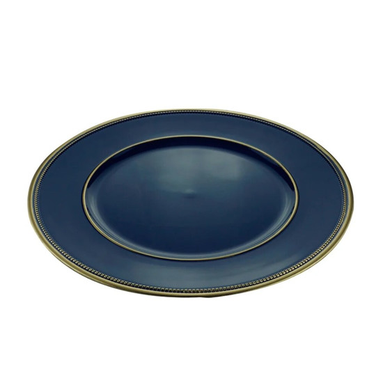 Imagem SOUSPLAT PLASTICO AZUL/DOURADO 25CM - ROYAL 