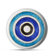 Imagem de JOGO DE PRATO RASO OLHO GREGO COR AZUL 27,5 CM 6 UNIDADES - Scalla Ceramica Artistica Ltda-Epp