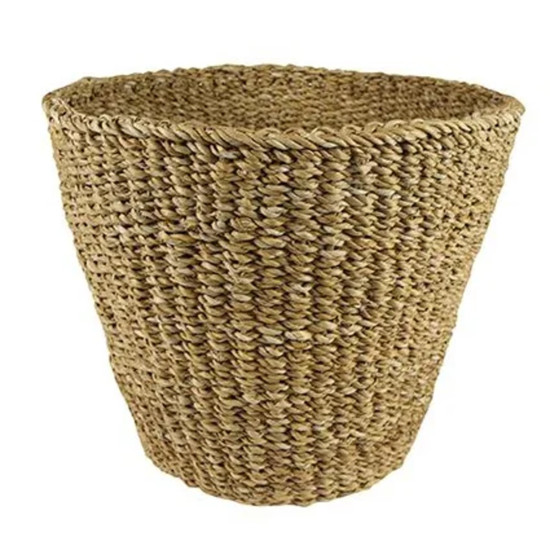 Imagem CESTO NATURAL DE SEAGRASS CINZA ARTESANAL JIP 37X31CM - TER STEEGE 