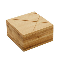 Imagem de SALEIRO BAMBU QUADRADO GRANDE COM TAMPA 13X13X7CM  - Coliseu Presentes Ltda