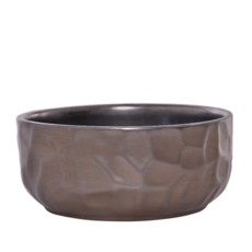 Imagem de VASO DECORATIVO EM CERÂMICA O COR PRATEADO 16X16X7CM - GRILLO 50347-151 - Grillo Ltda