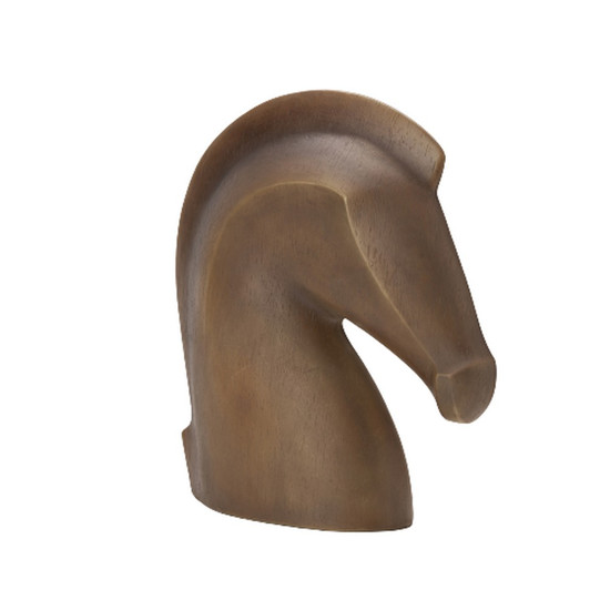 Imagem ESCULTURA DECORATIVA CAVALO EM POLIRESINA COR MARROM 7,5X22CM - MART 