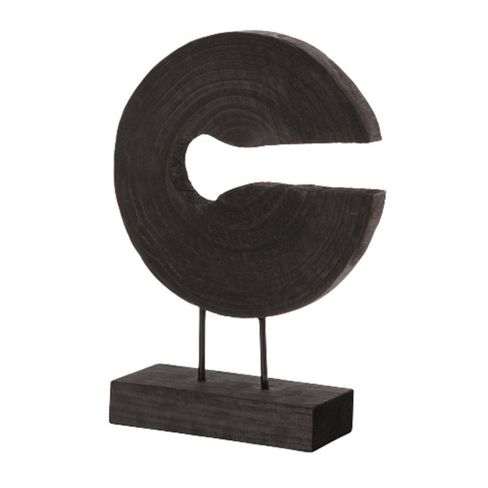 Imagem ESCULTURA DECORATIVA EM MADEIRA 30X42,5CM COR PRETO - MART 