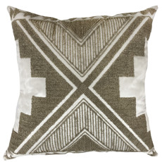 Imagem de ALMOFADA VELUDO OFF 52X52CM FENDI BORDADO AFRICA 1 - DECORTEXTIL - B H Turqueto Decoracoes Me