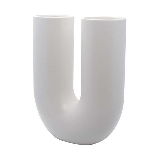 Imagem VASO DECORATIVO EM CERÂMICA COR BRANCO 27X12X35CM - MAZZOTTI