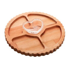 Imagem de PETISQUEIRA MADEIRA COM BOWL CORAÇÃO LIPTUS 28X2CM WOODART  - Rojemac Impotacao E Exportacao Ltda