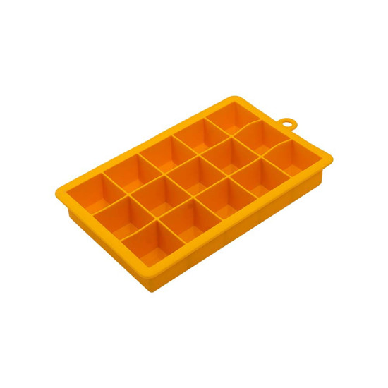 Imagem FORMA DE SILICONE ESTRUTURADA 15 CUBOS COR AMARELO OIKOS 