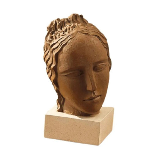 Imagem ESCULTURA FACE MARROM EM POLIRESINA 30X17X18CM - MART 