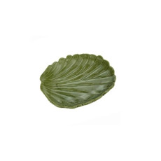 Imagem de FOLHA DECORATIVA DE CERÂMICA BANANA LEAF VERDE 19X16X3,5CM LYOR - Coliseu Presentes Ltda