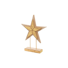 Imagem de ESTRELA DECORATIVA COM BASE WOOD 32CM - TOK DA CASA  - Store Mania Comercio E Importacao Ltda