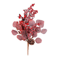 Imagem de HASTE FOLHAS E BERRIES VERMELHO 17X56CM - GRILLO 52129 - Grillo Ltda