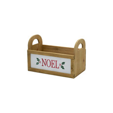 Imagem de CACHEPOT DECORATIVO DE MADIERA NOEL COM ALÇA 18X30X20CM - CROMUS  - Grillo Presentes Ltda