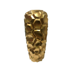 Imagem de VASO GRÉS DECORATIVO COR DOURADO 45X20X20CM - TOK DA CASA  - Store Mania Comercio E Importacao Ltda