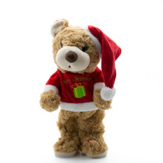 Imagem de URSO COM GORRO VERMELHO DECORATIVO COM MOVIMENTOS E SOM 33 TOK DA CASA  - Store Mania Comercio E Importacao Ltda