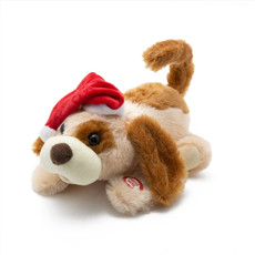 Imagem de CACHORRO COM GORRO VERMELHO DECORATIVO COM MOVIMENTO E SOM 23CM - TOK DA CASA  - Store Mania Comercio E Importacao Ltda