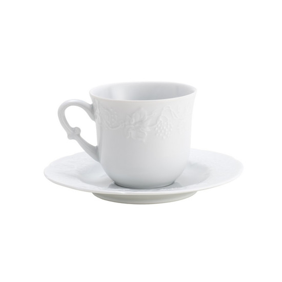 Imagem CONJUNTO 6 XÍCARAS DE CHÁ DE PORCELANA LIMOGES COM PIRES VENDANGE 200ML - WOLFF