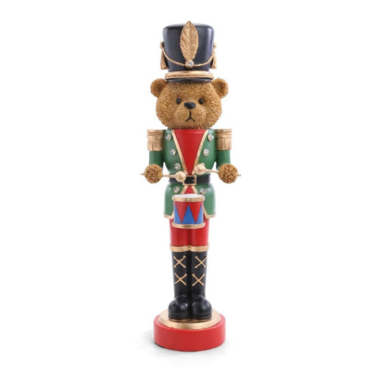 Imagem URSO SOLDADO DE CHUMBO DECORATIVO MOVIDO A PILHAS 46CM - CROMUS 