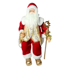 Imagem de PAPAI NOEL DECORATIVO SENTADO COR VERMELGO E DOURADO 45CM - TOK DA CASA  - Store Mania Comercio E Importacao Ltda