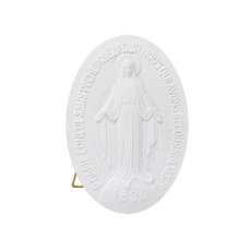 Imagem de MEDALHÃO NOSSA SENHORA DAS GRAÇAS COR BRANCO DE PÓ DE MARMORE - VIGORE  - Vigore Art Decor Eireli