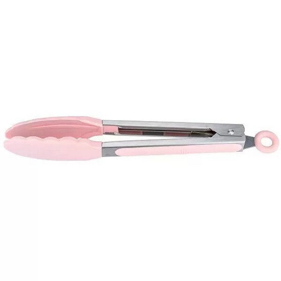 Imagem PEGADOR DE INOX COM PONTA DE SILICONE COR ROSA 23CM - WECK 